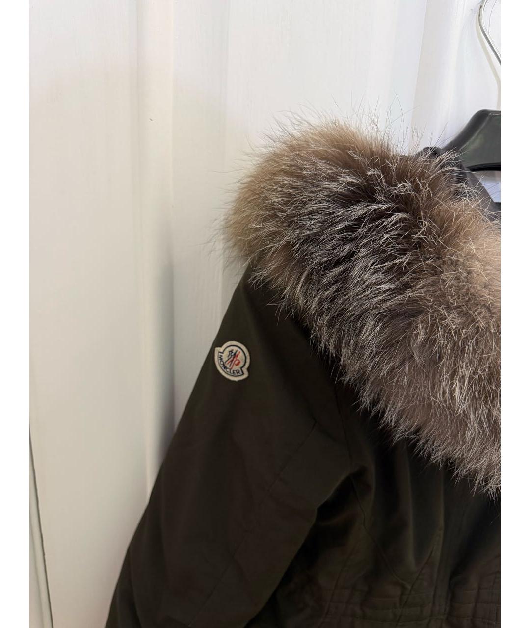 MONCLER Хаки полиамидовая парка, фото 4
