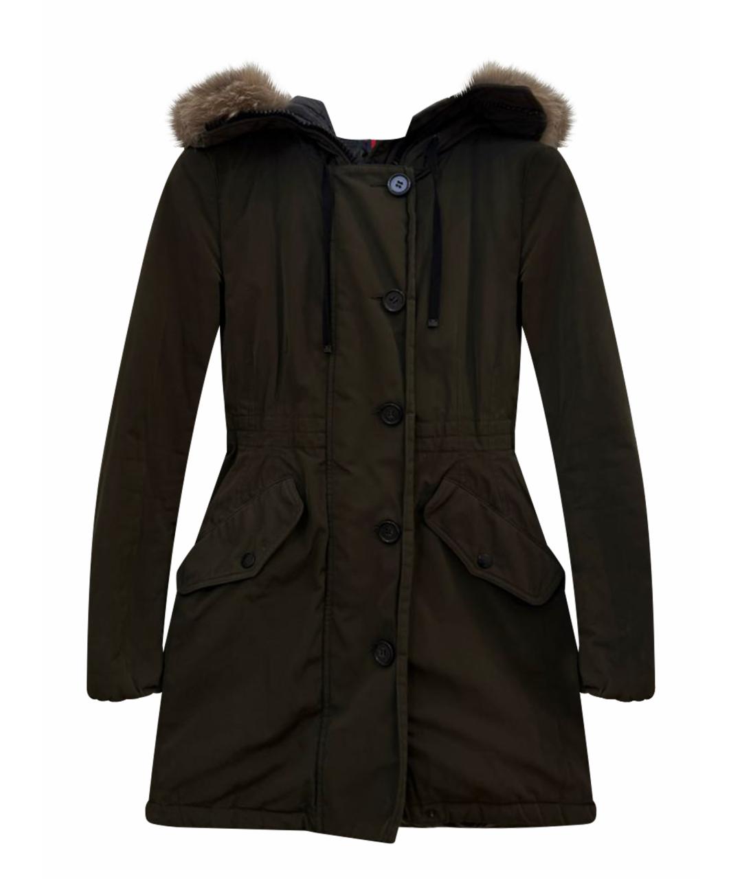MONCLER Хаки полиамидовая парка, фото 6