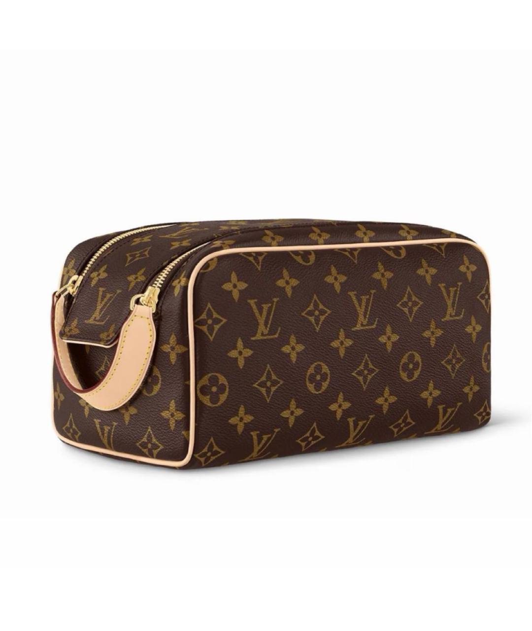 LOUIS VUITTON Коричневая косметичка из канвы, фото 7