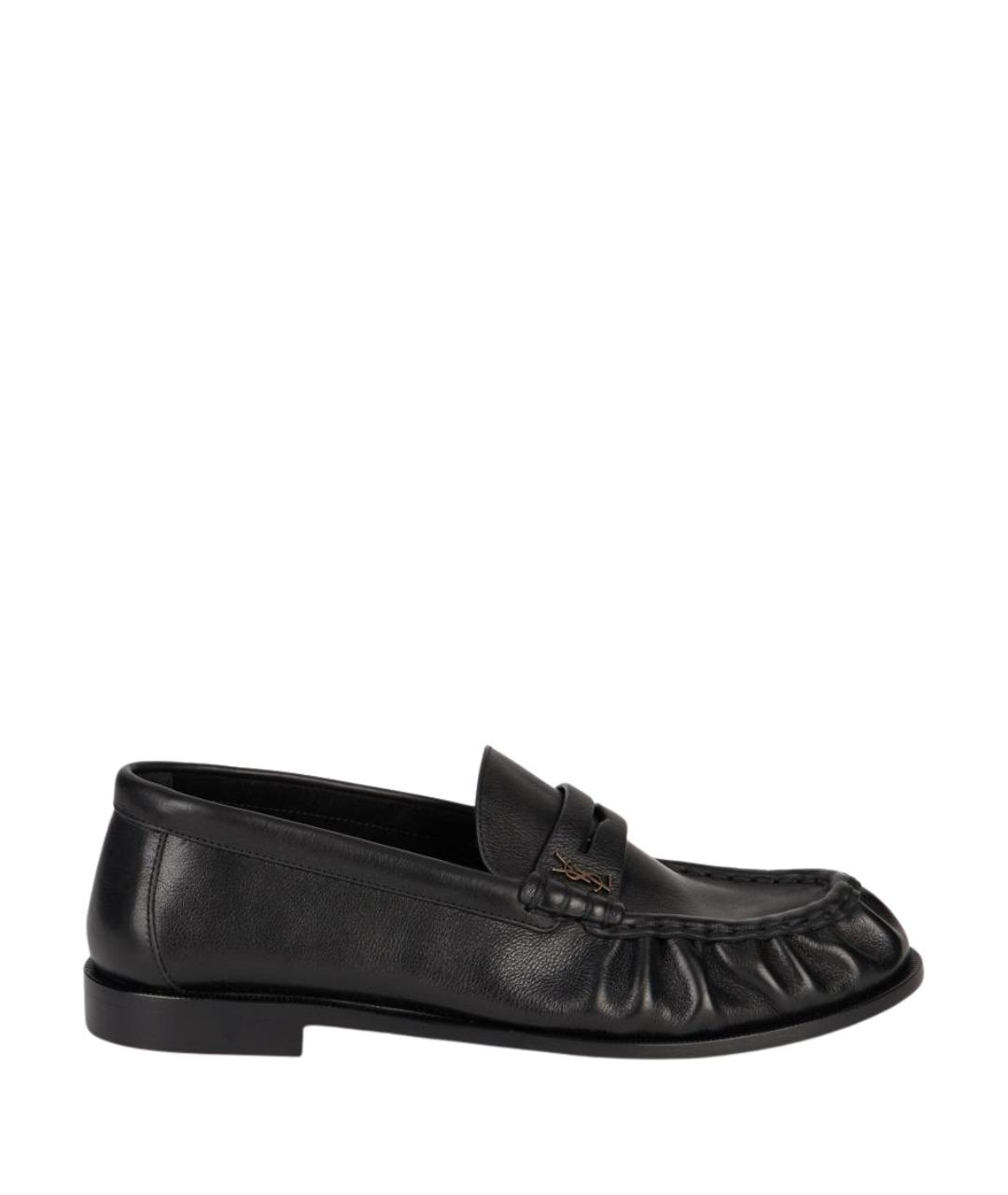 SAINT LAURENT Черные кожаные лоферы, фото 1