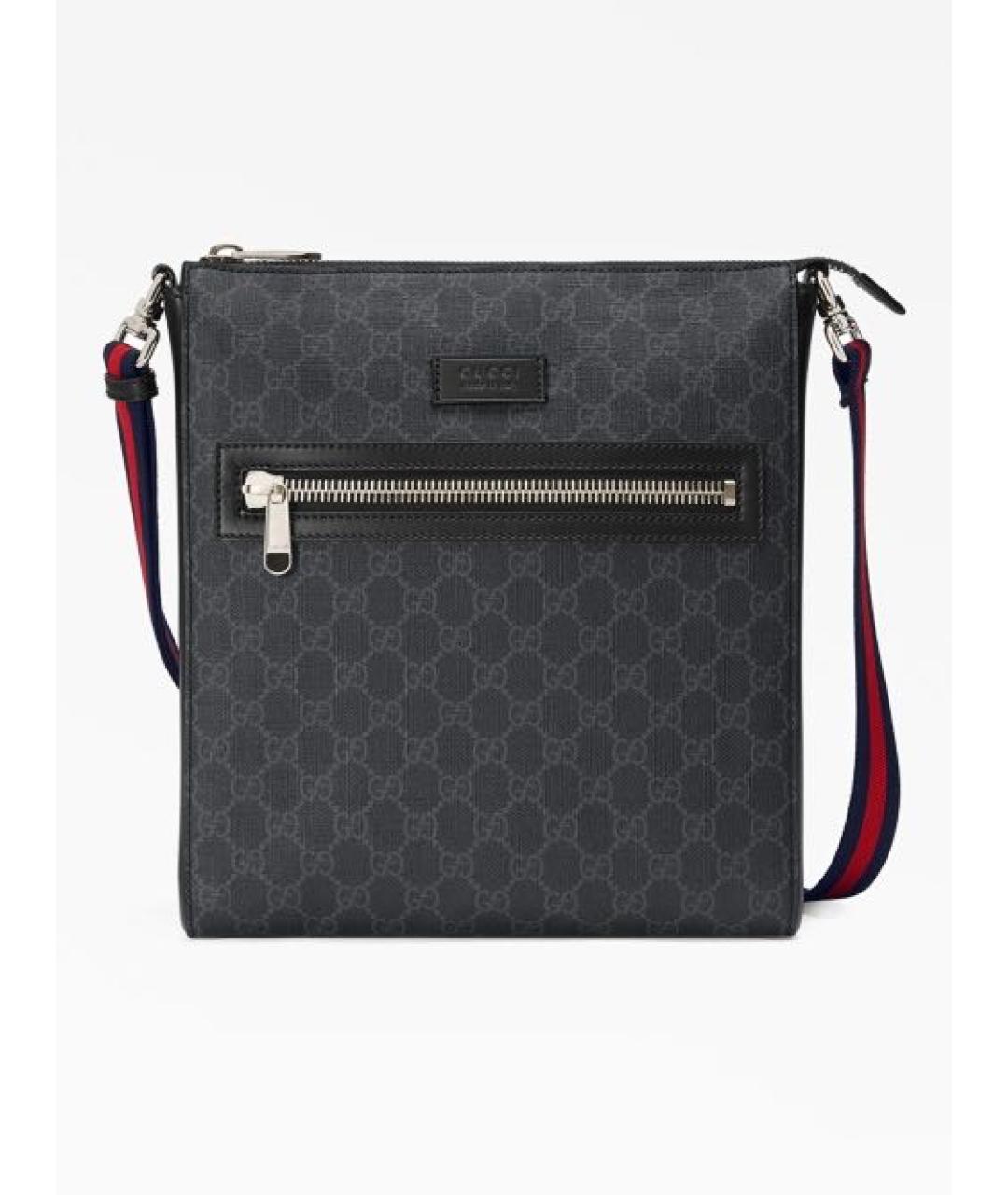 GUCCI Черная кожаная барсетка, фото 5