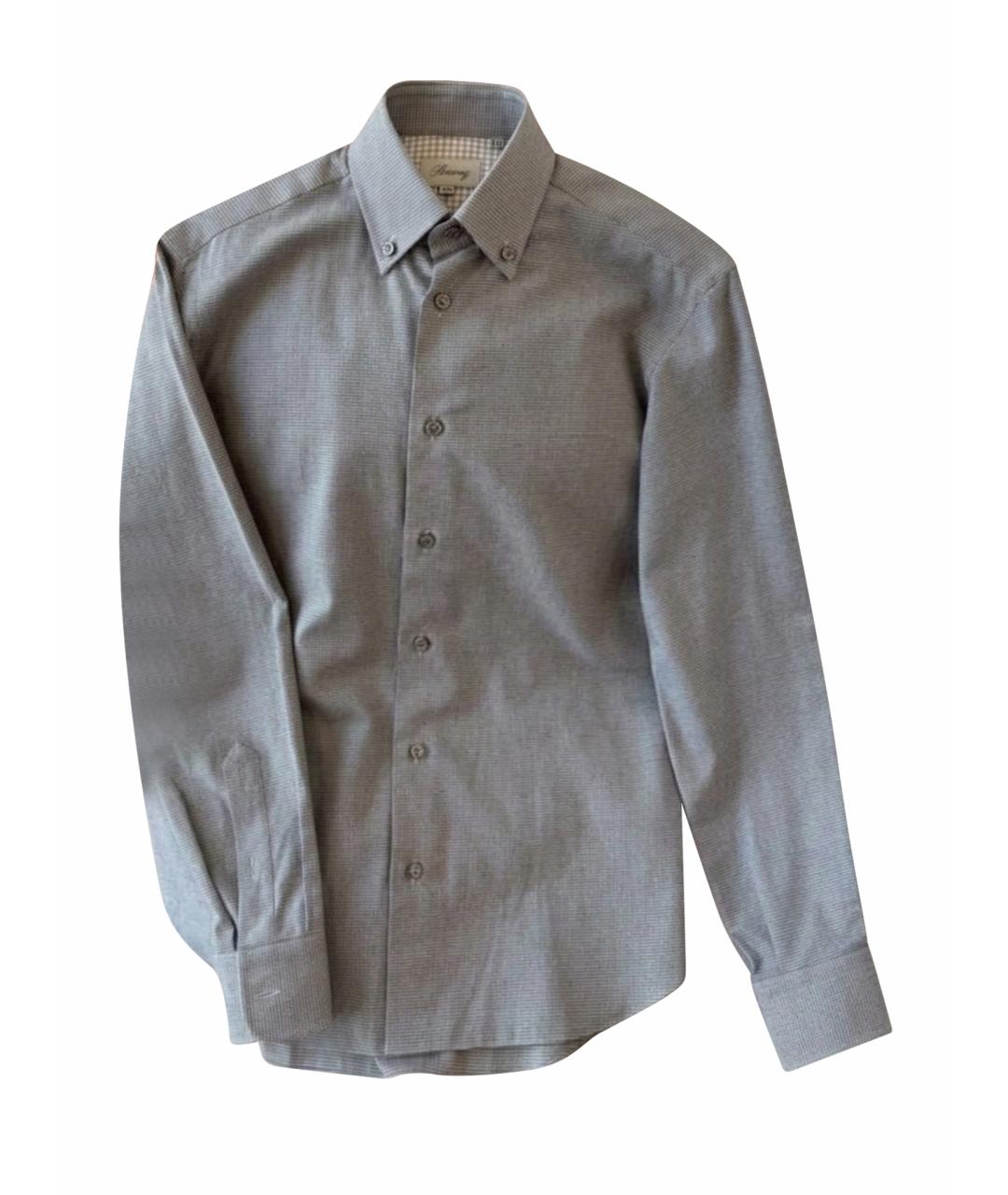 BRIONI Серая хлопковая кэжуал рубашка, фото 1