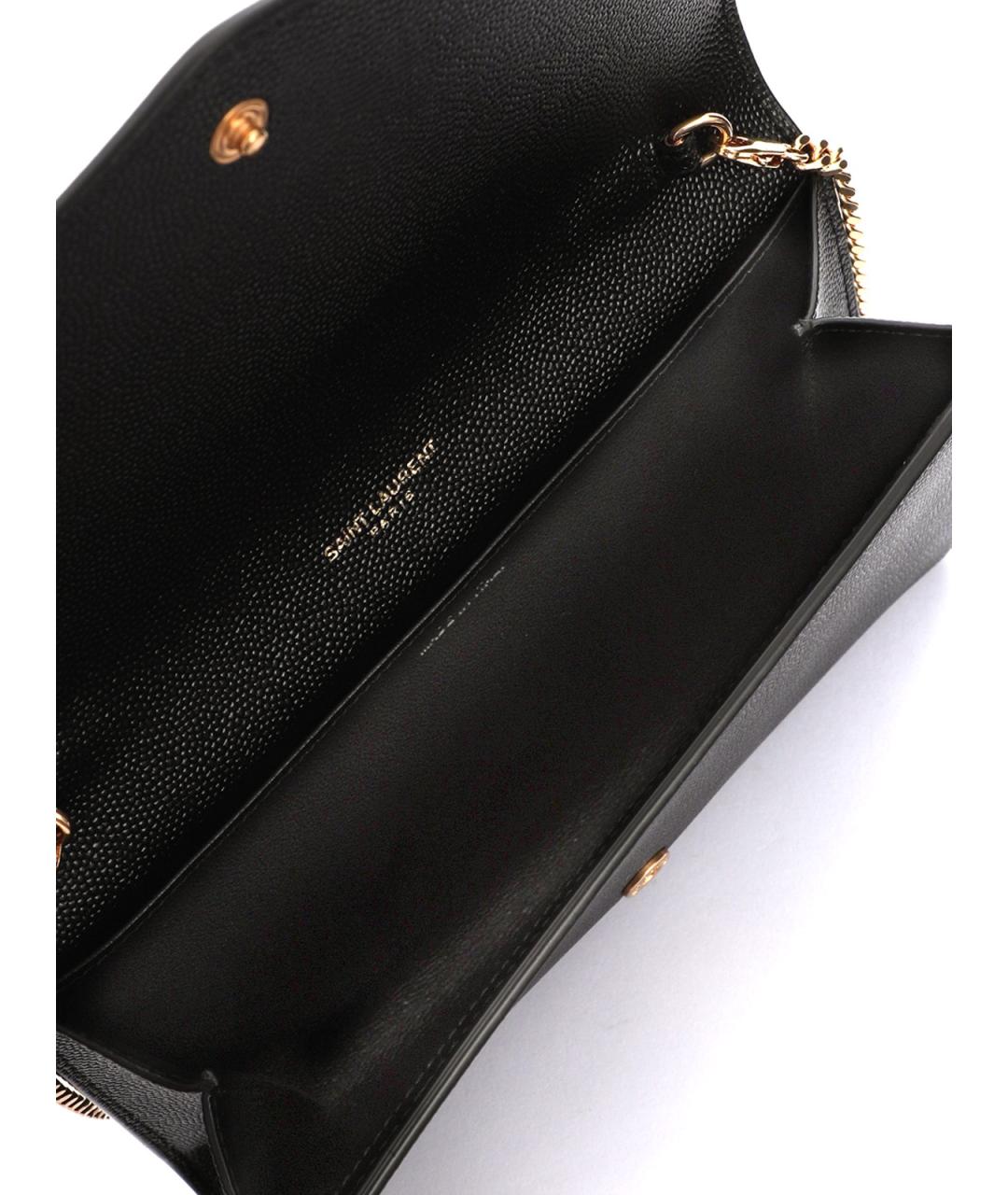 SAINT LAURENT Черная кожаная сумка через плечо, фото 5