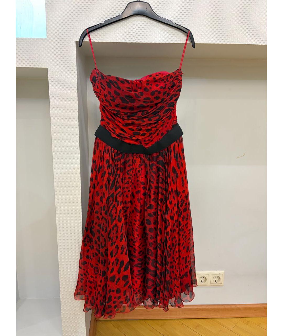 DOLCE&GABBANA Красное шелковое вечернее платье, фото 5