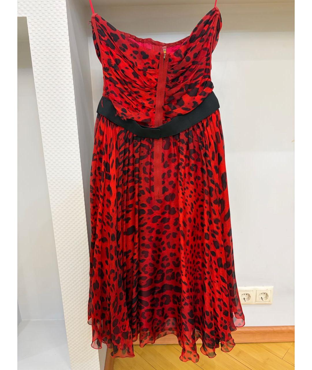 DOLCE&GABBANA Красное шелковое вечернее платье, фото 2