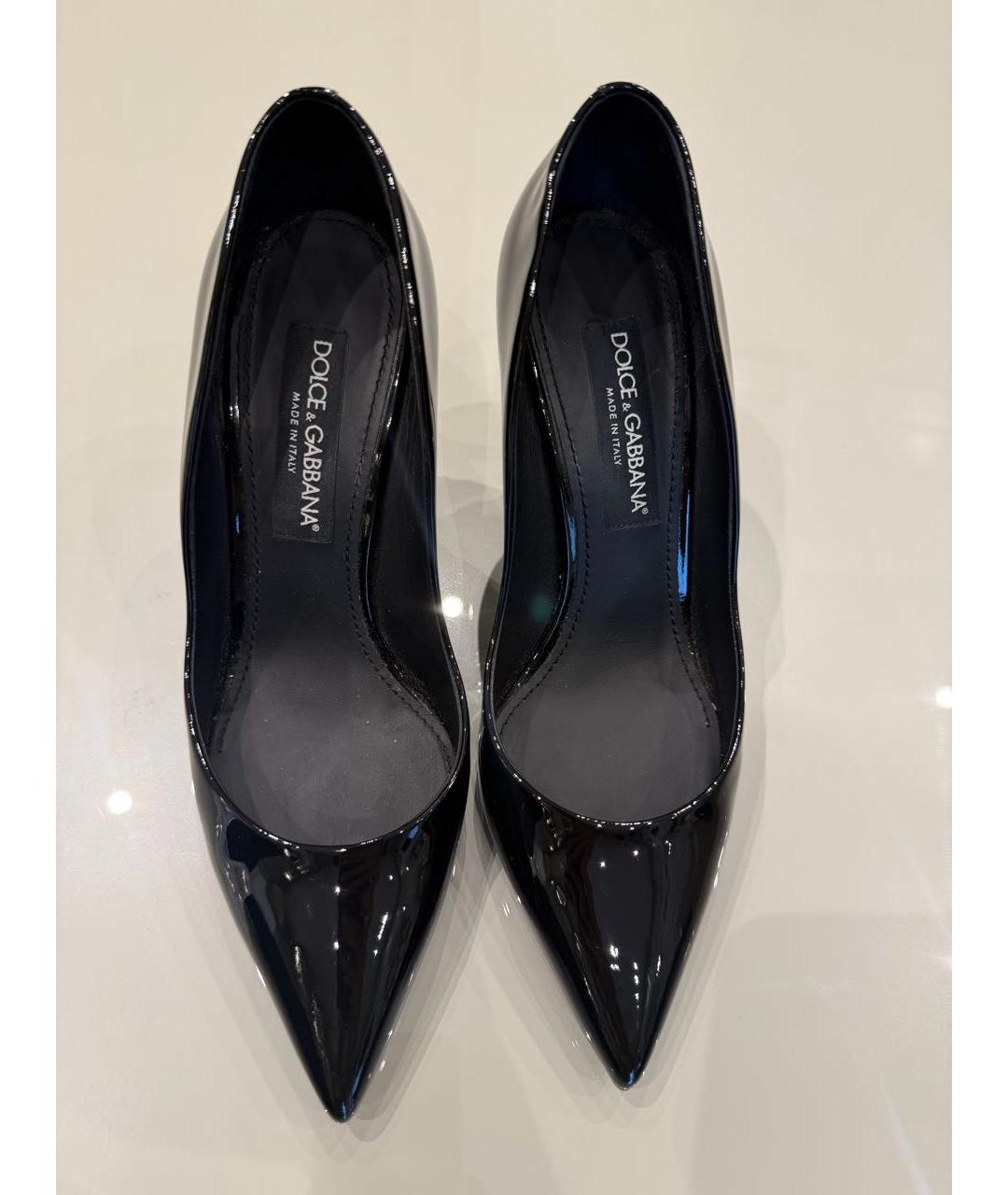 DOLCE&GABBANA Черные туфли из лакированной кожи, фото 2