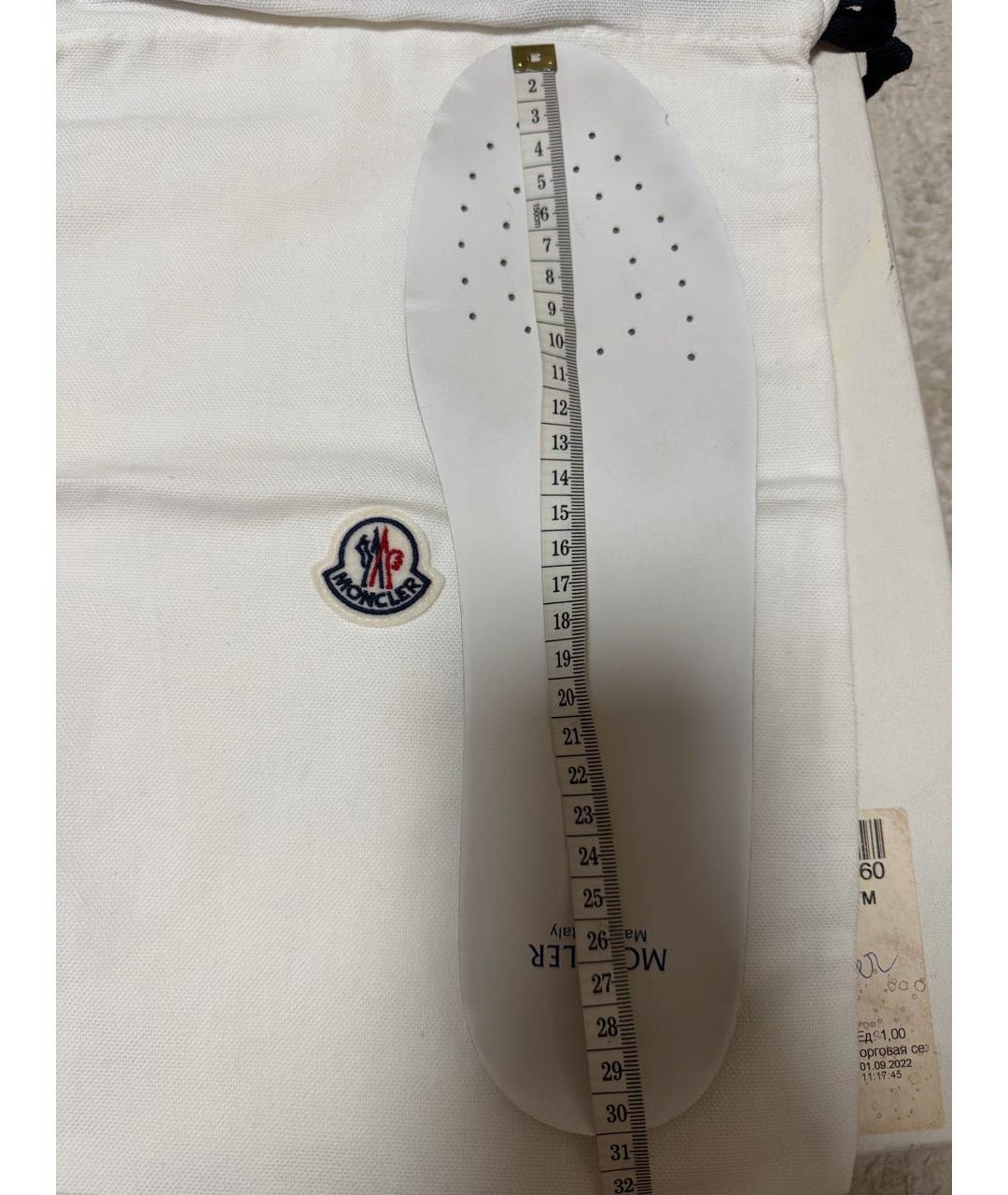 MONCLER Черные текстильные низкие кроссовки / кеды, фото 6
