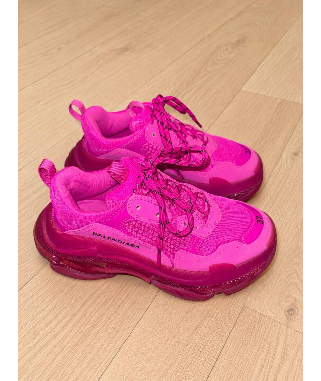 BALENCIAGA Розовые кожаные кроссовки, фото 9