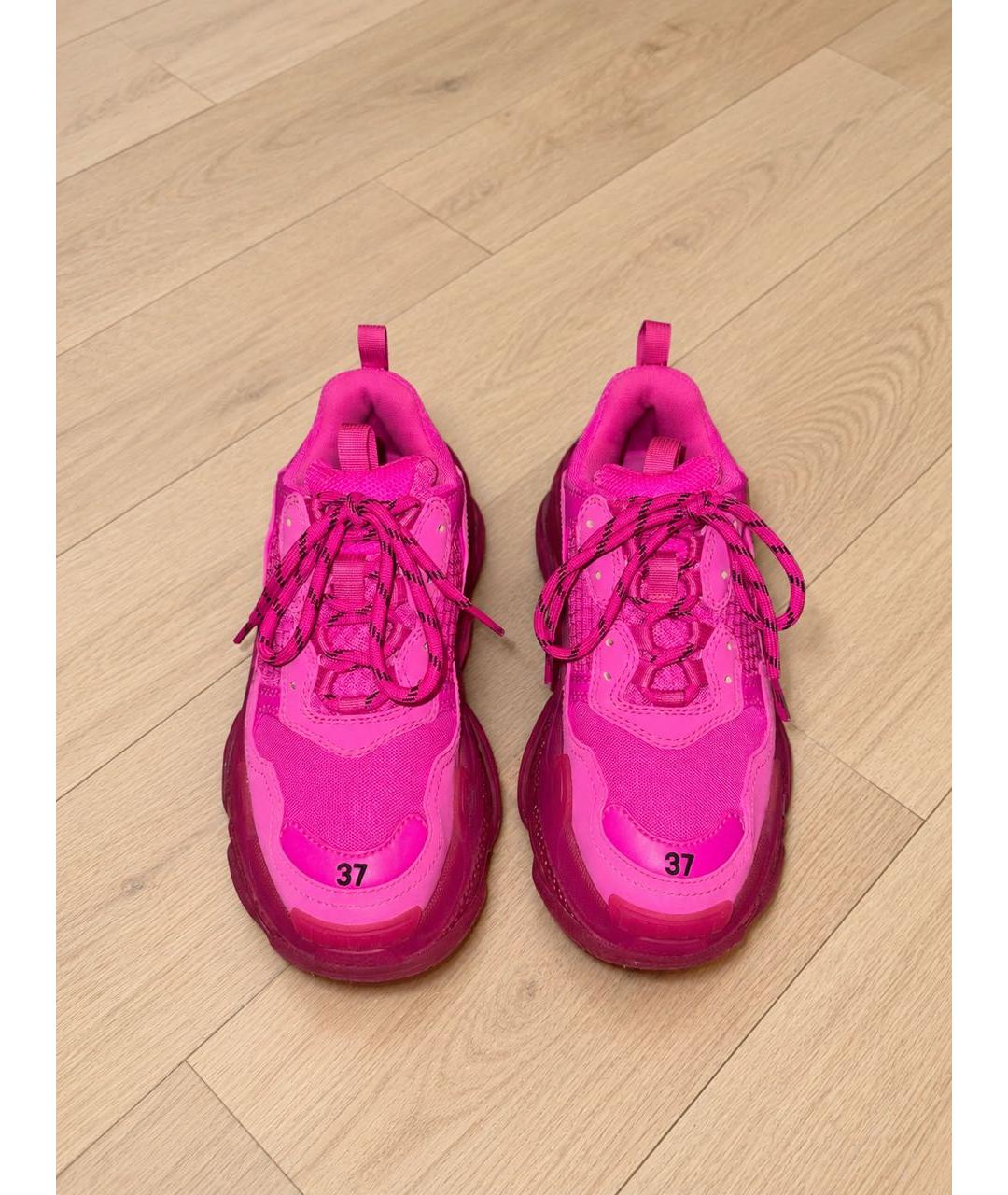 BALENCIAGA Розовые кожаные кроссовки, фото 2