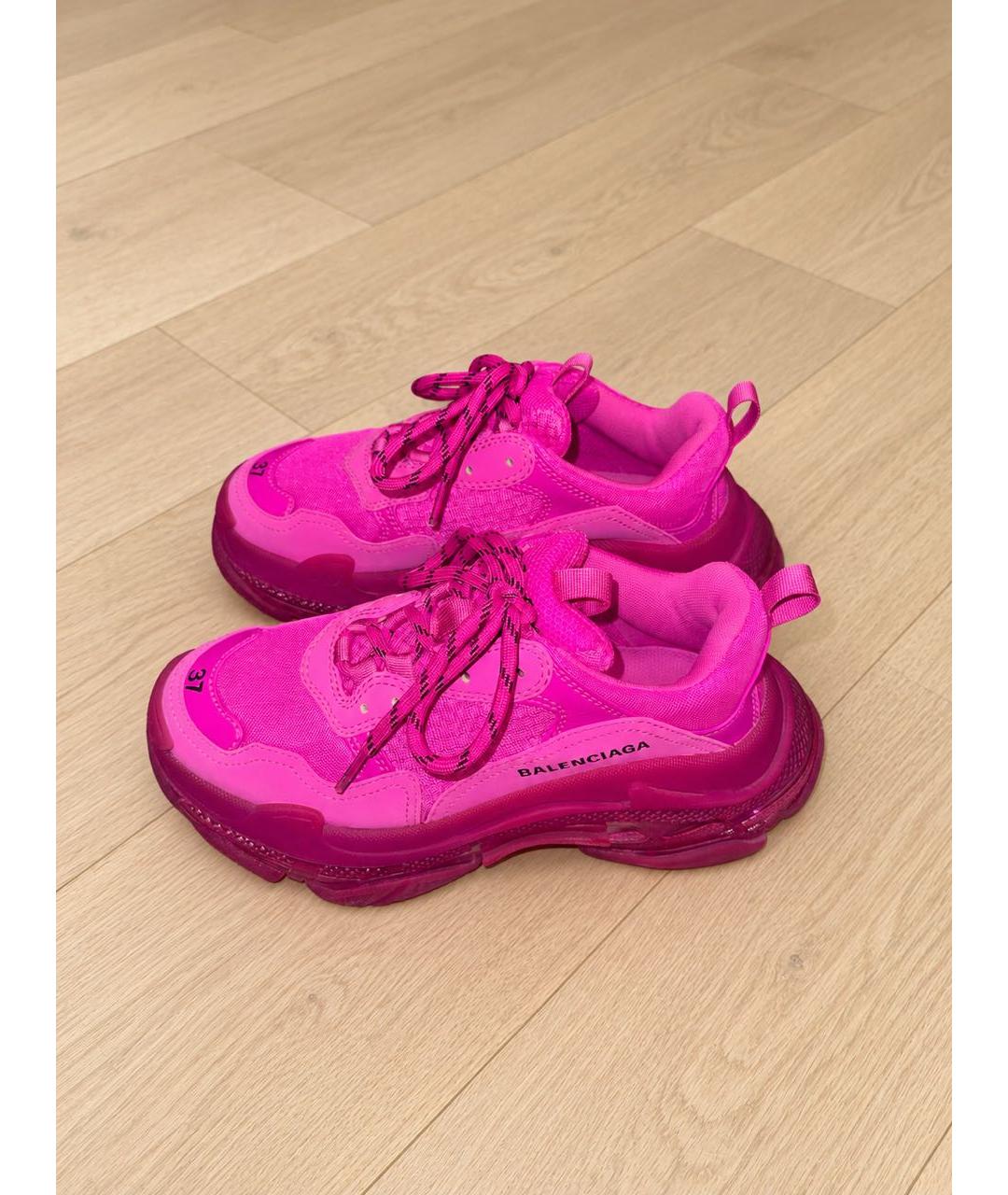 BALENCIAGA Розовые кожаные кроссовки, фото 7