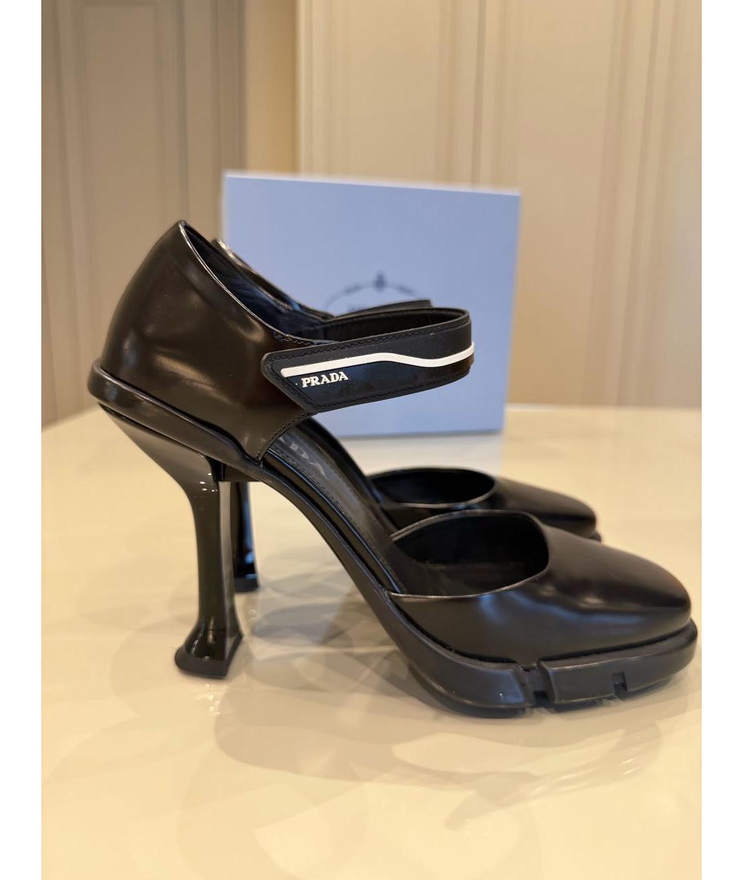 PRADA Черные кожаные туфли, фото 5