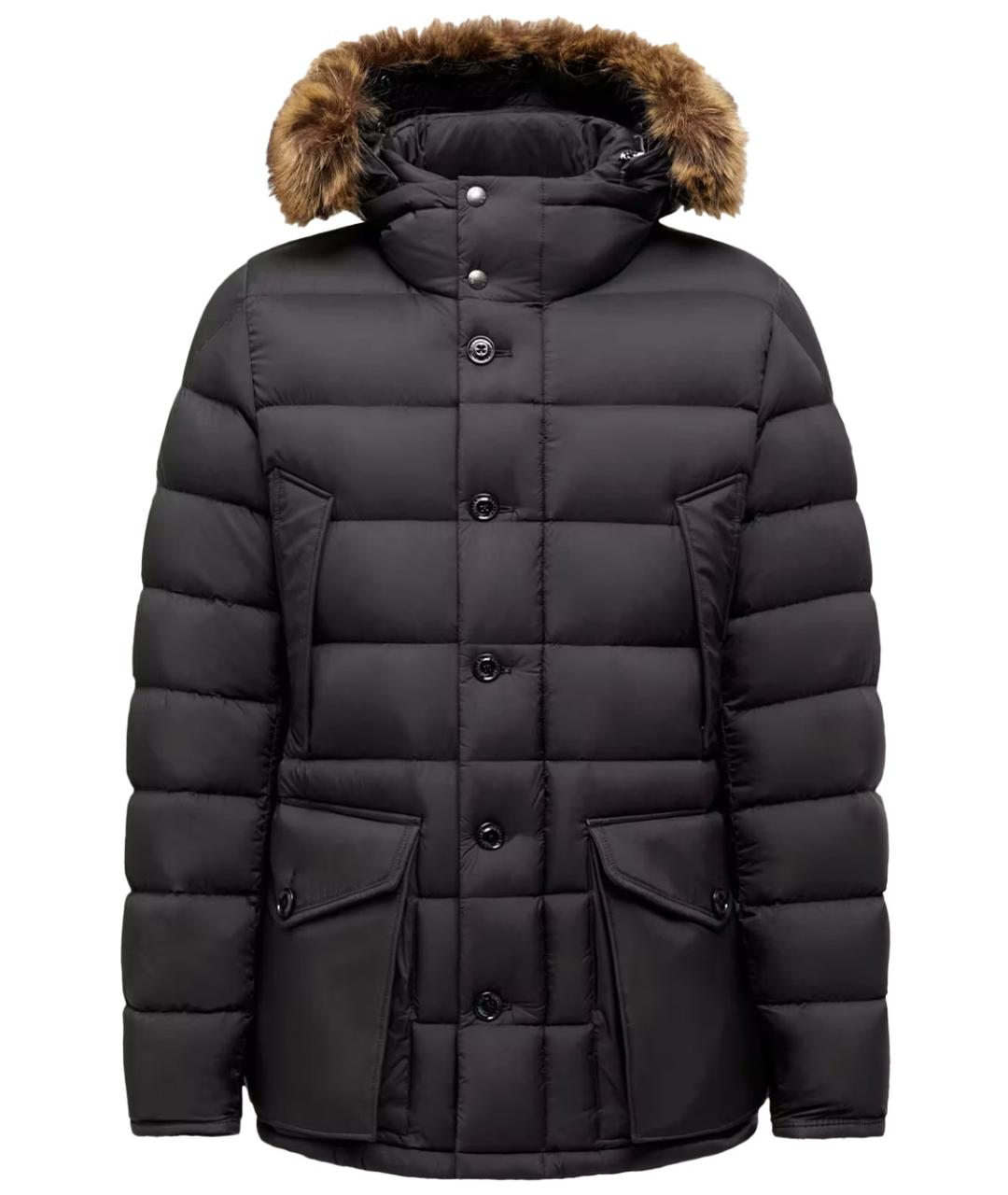 MONCLER Черный полиамидовый пуховик, фото 1