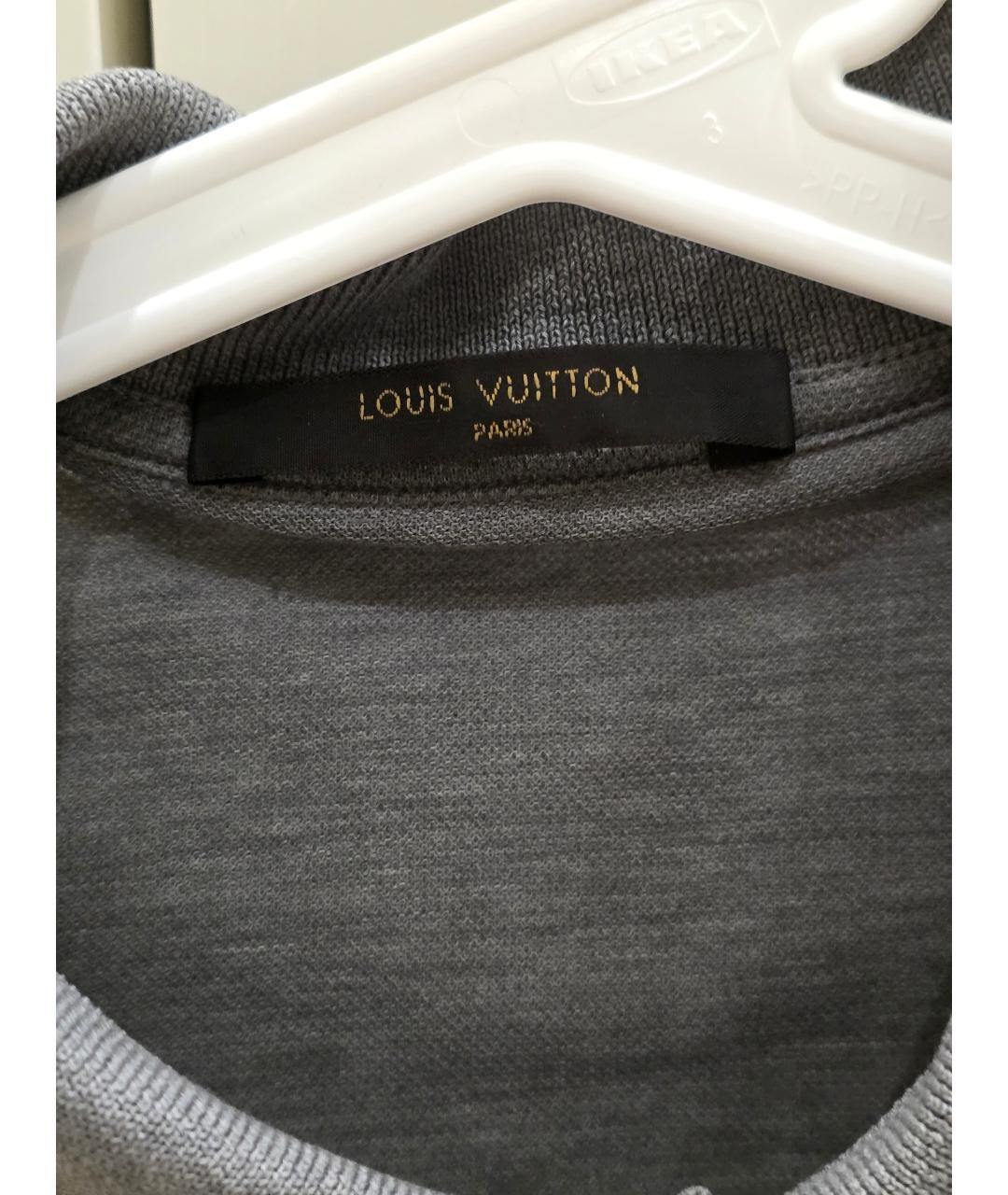 LOUIS VUITTON Серое хлопковое поло с коротким рукавом, фото 3
