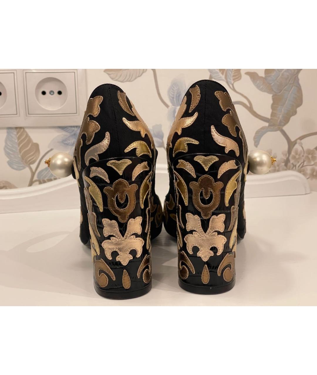 DOLCE&GABBANA Черные кожаные туфли, фото 4
