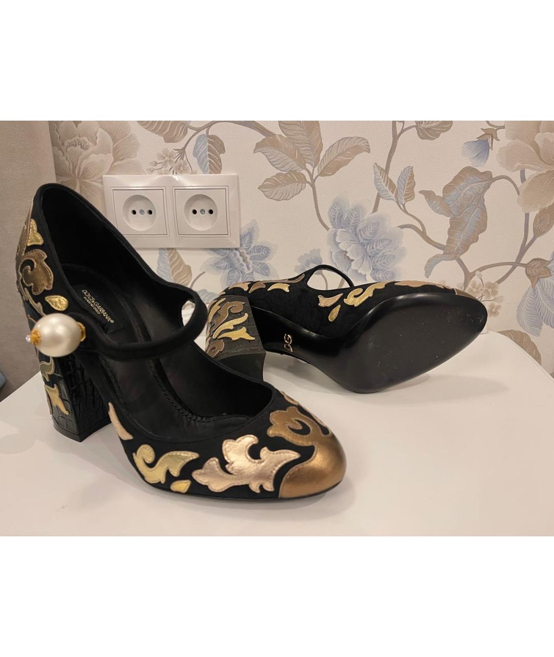 DOLCE&GABBANA Черные кожаные туфли, фото 5