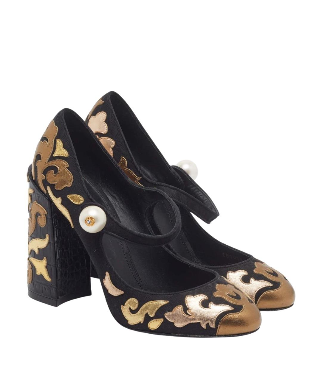 DOLCE&GABBANA Черные кожаные туфли, фото 1