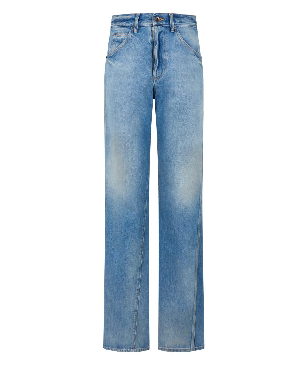 MAISON MARGIELA Синие хлопковые прямые джинсы, фото 1