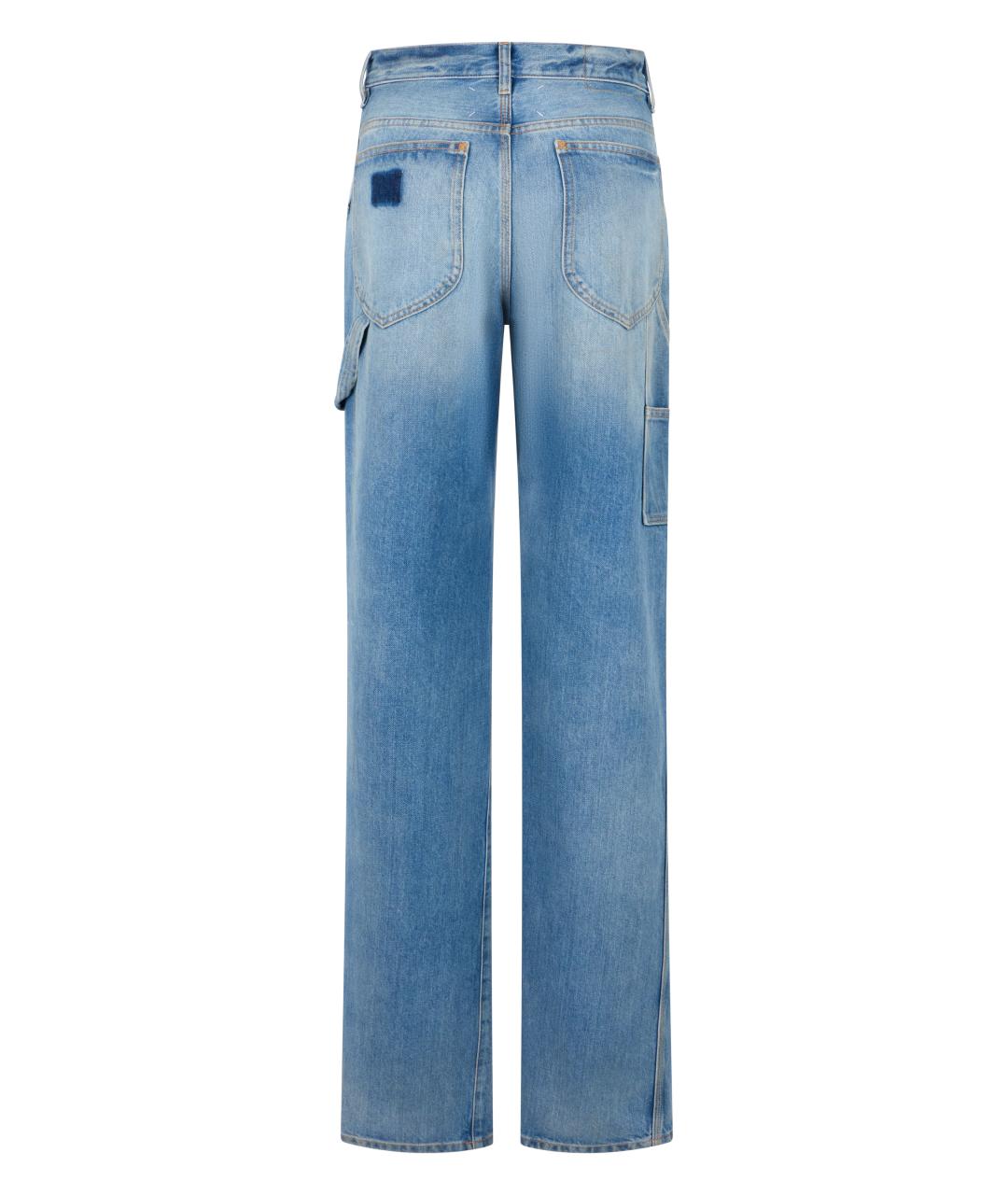 MAISON MARGIELA Синие хлопковые прямые джинсы, фото 2