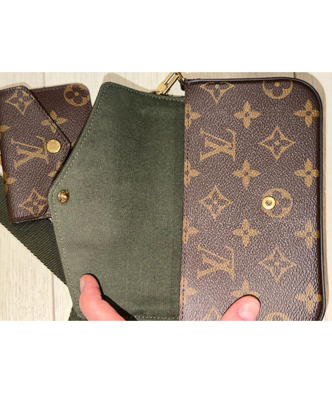 LOUIS VUITTON Коричневая сумка через плечо из канвы, фото 3