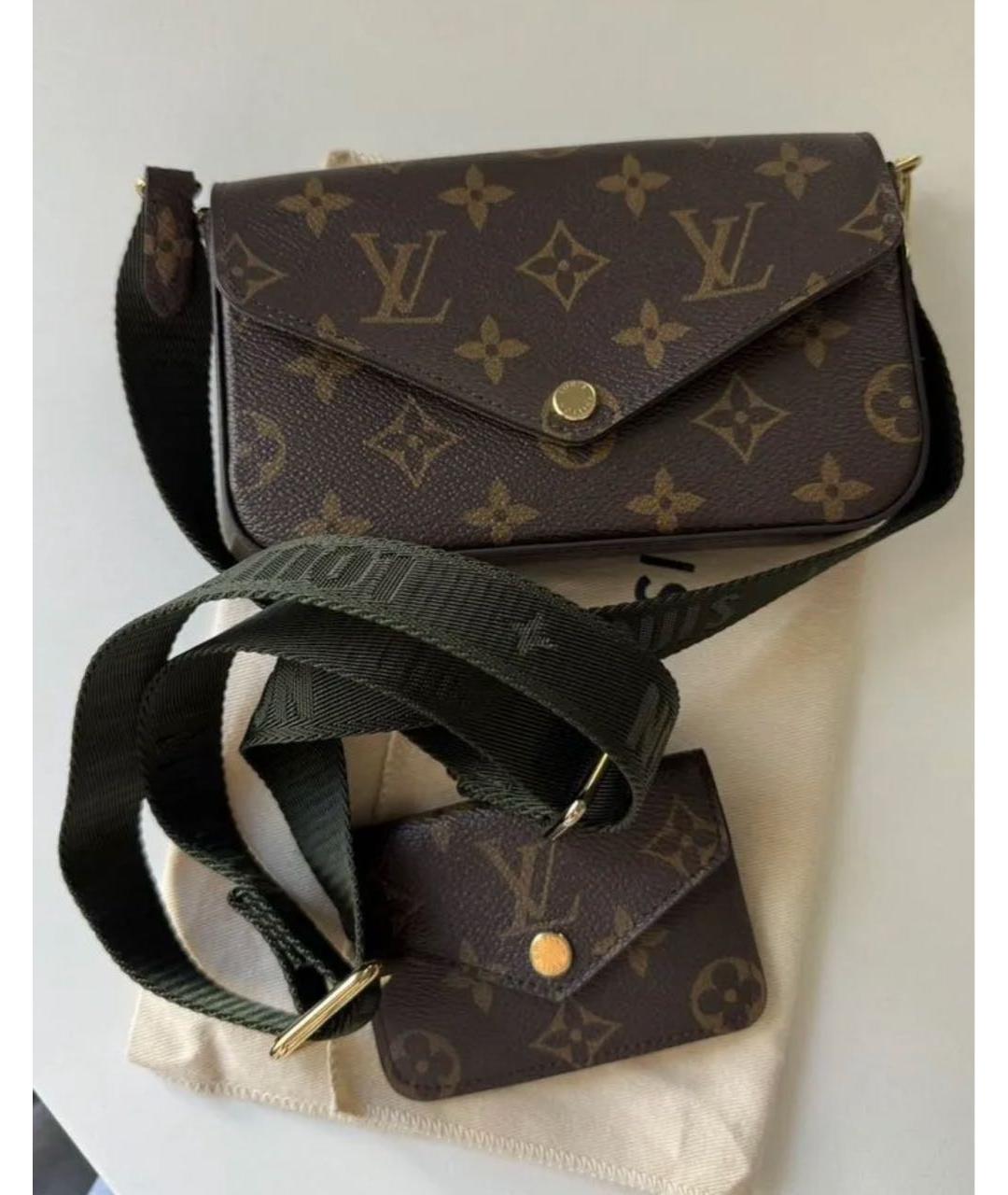 LOUIS VUITTON Коричневая сумка через плечо из канвы, фото 8