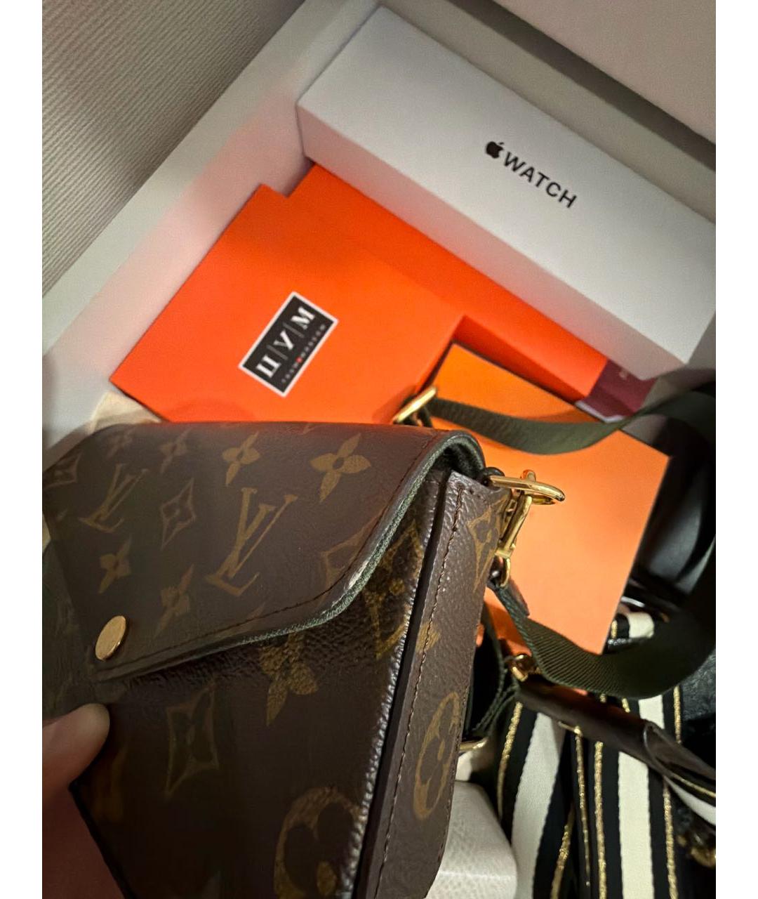 LOUIS VUITTON Коричневая сумка через плечо из канвы, фото 4