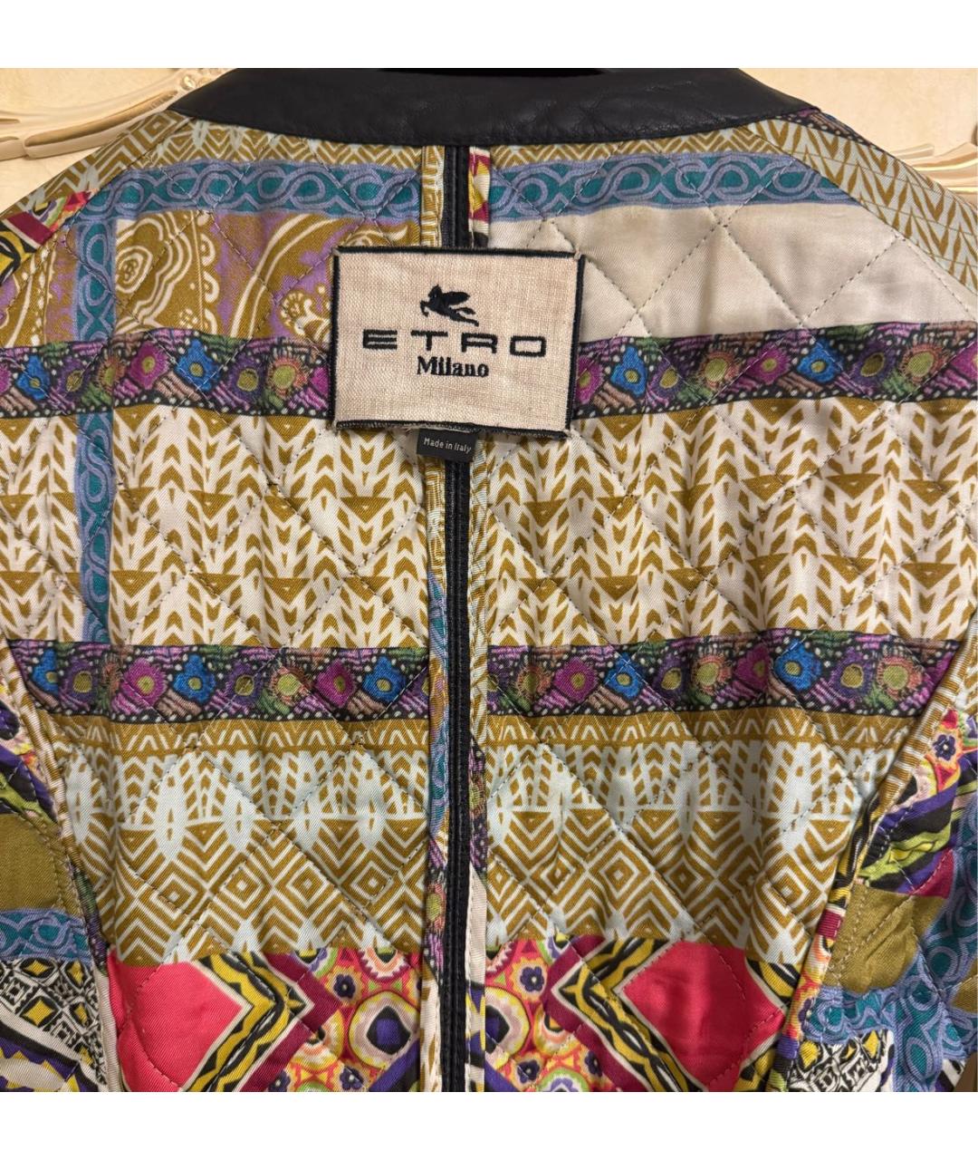 ETRO Черная кожаная куртка, фото 3