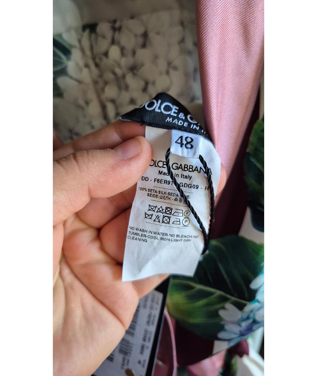 DOLCE&GABBANA Мульти шелковое повседневное платье, фото 8