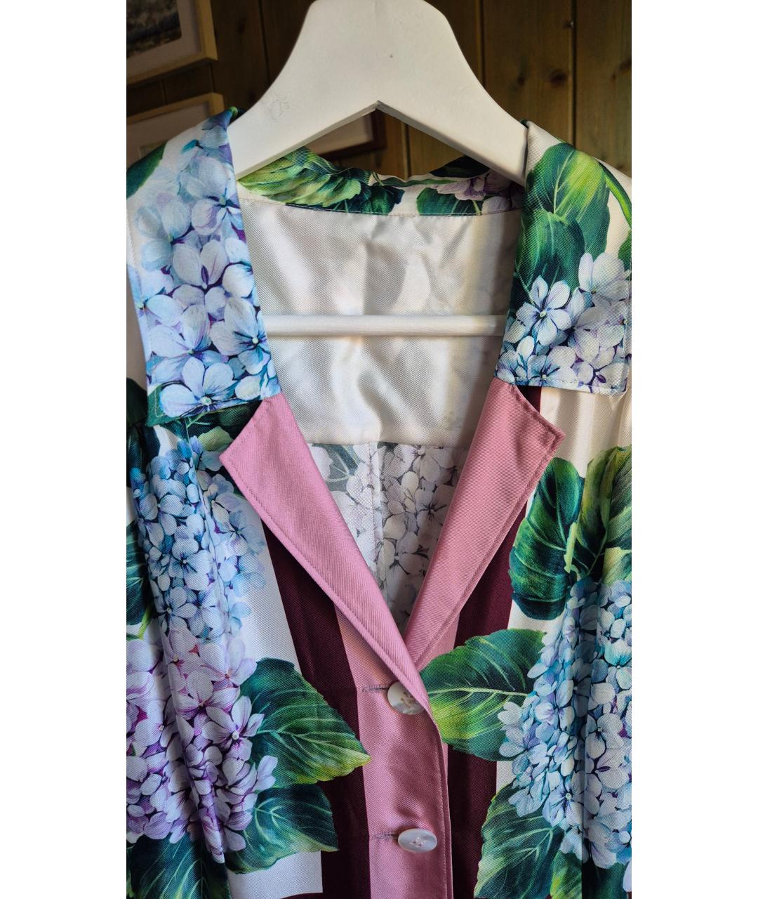DOLCE&GABBANA Мульти шелковое повседневное платье, фото 3