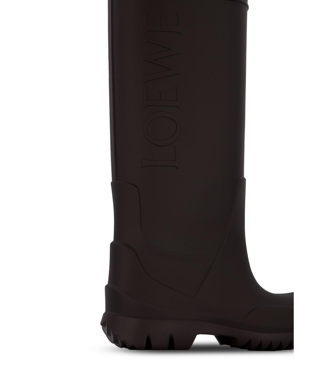 LOEWE Коричневые резиновые сапоги, фото 4