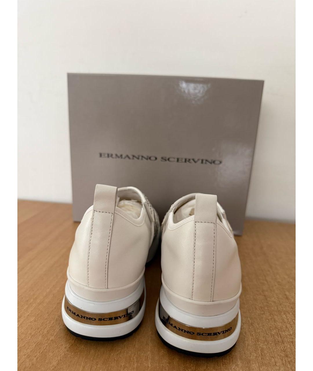 ERMANNO SCERVINO Белые кожаные слипоны, фото 6