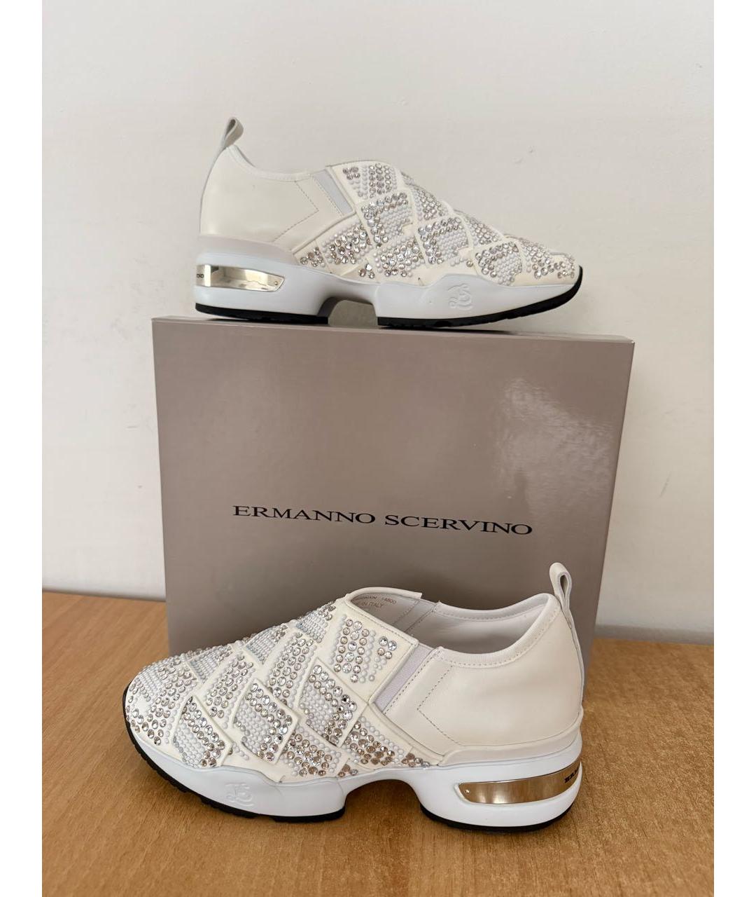 ERMANNO SCERVINO Белые кожаные слипоны, фото 2