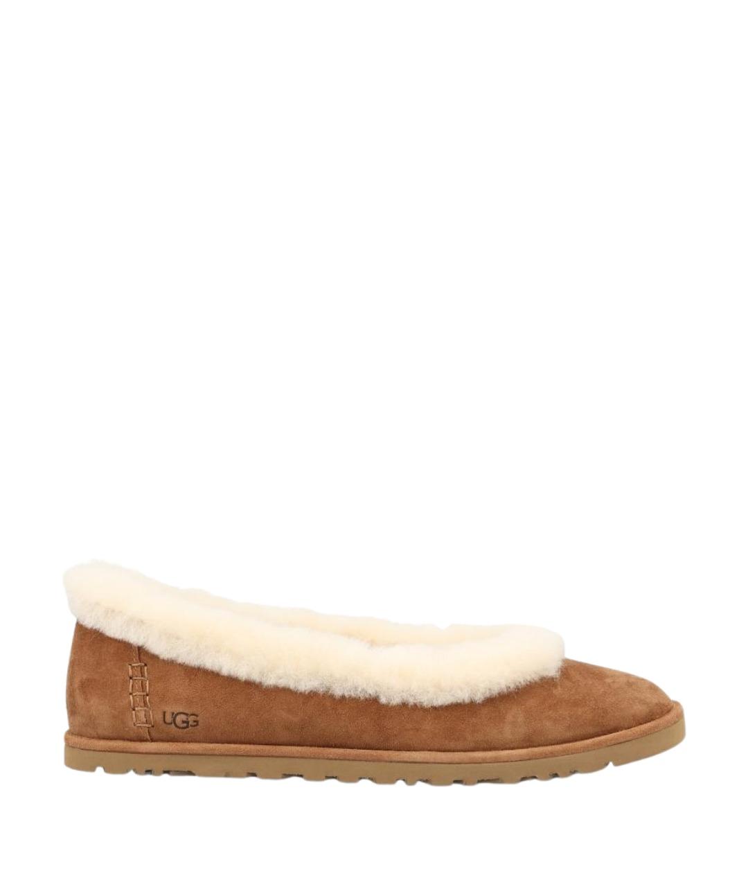 UGG Коричневые замшевые балетки, фото 1
