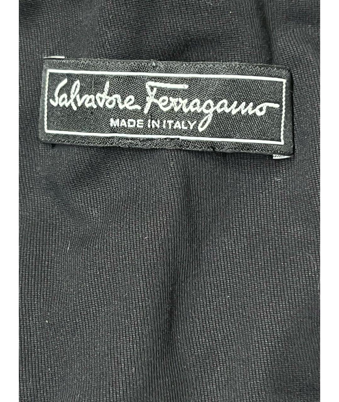 FERRAGAMO Темно-синие хлопковые брюки широкие, фото 3