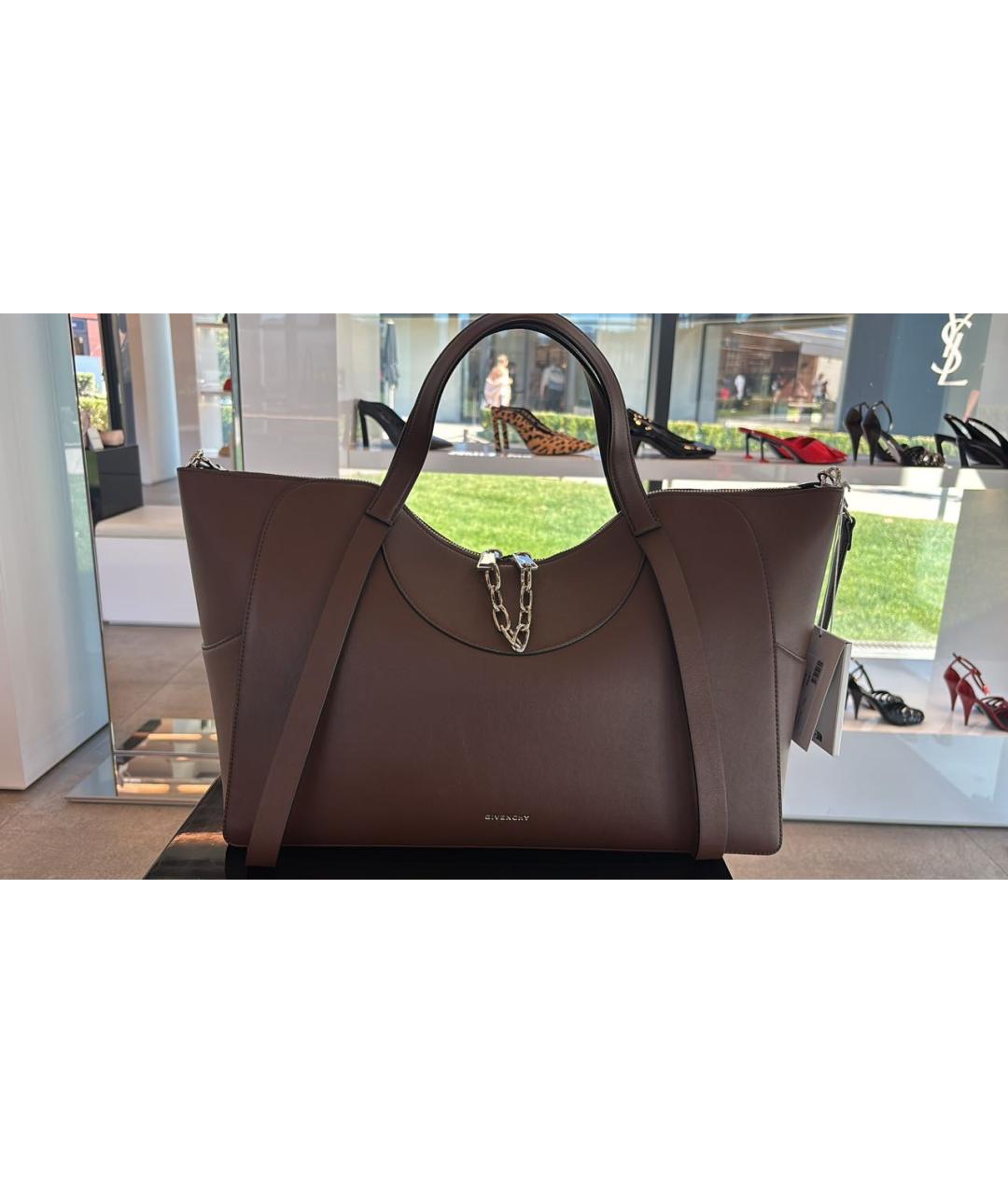 GIVENCHY Коричневая кожаная сумка тоут, фото 3