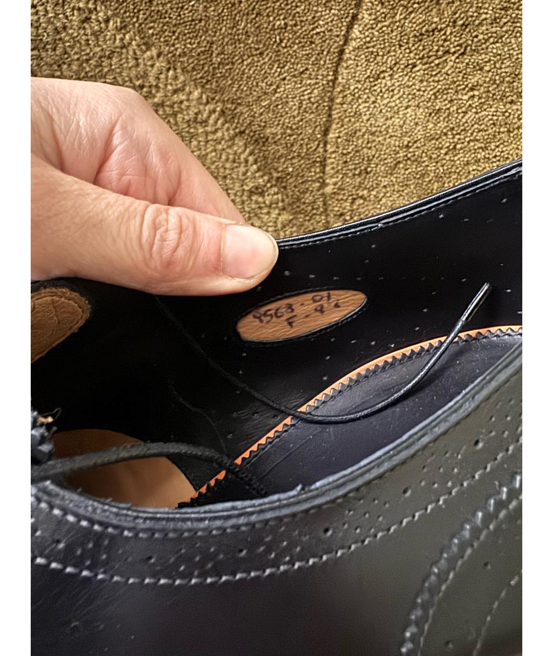 SANTONI Черные кожаные низкие ботинки, фото 5