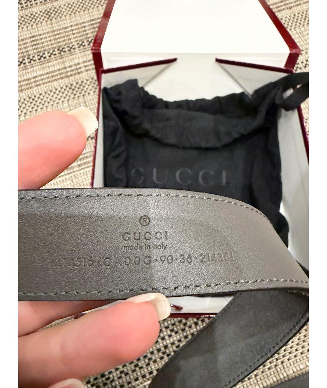 GUCCI Серый замшевый ремень, фото 4