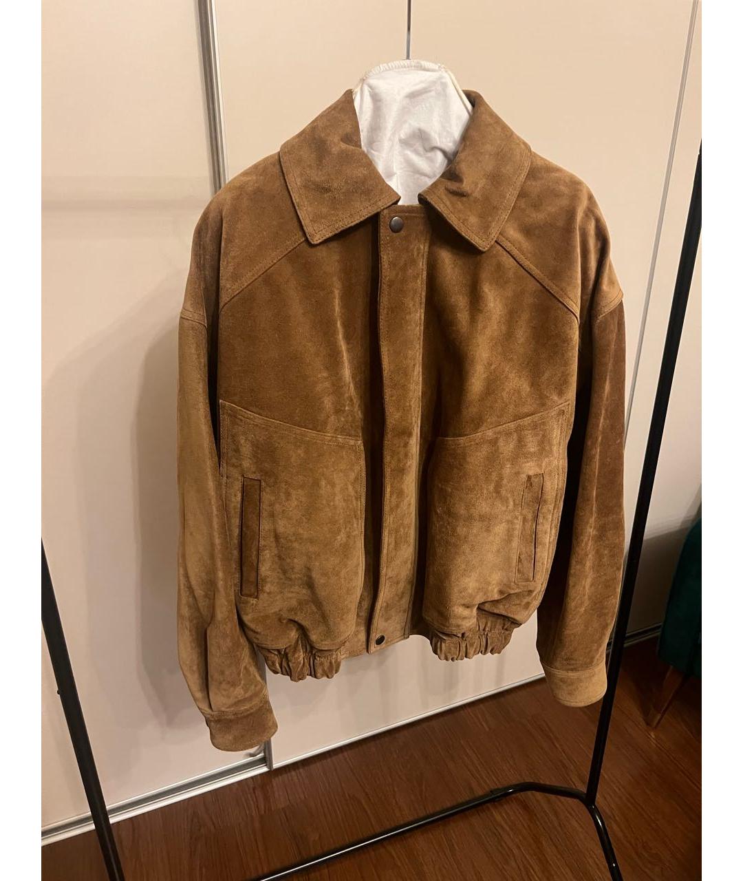 SAINT LAURENT Горчичная замшевая куртка, фото 4