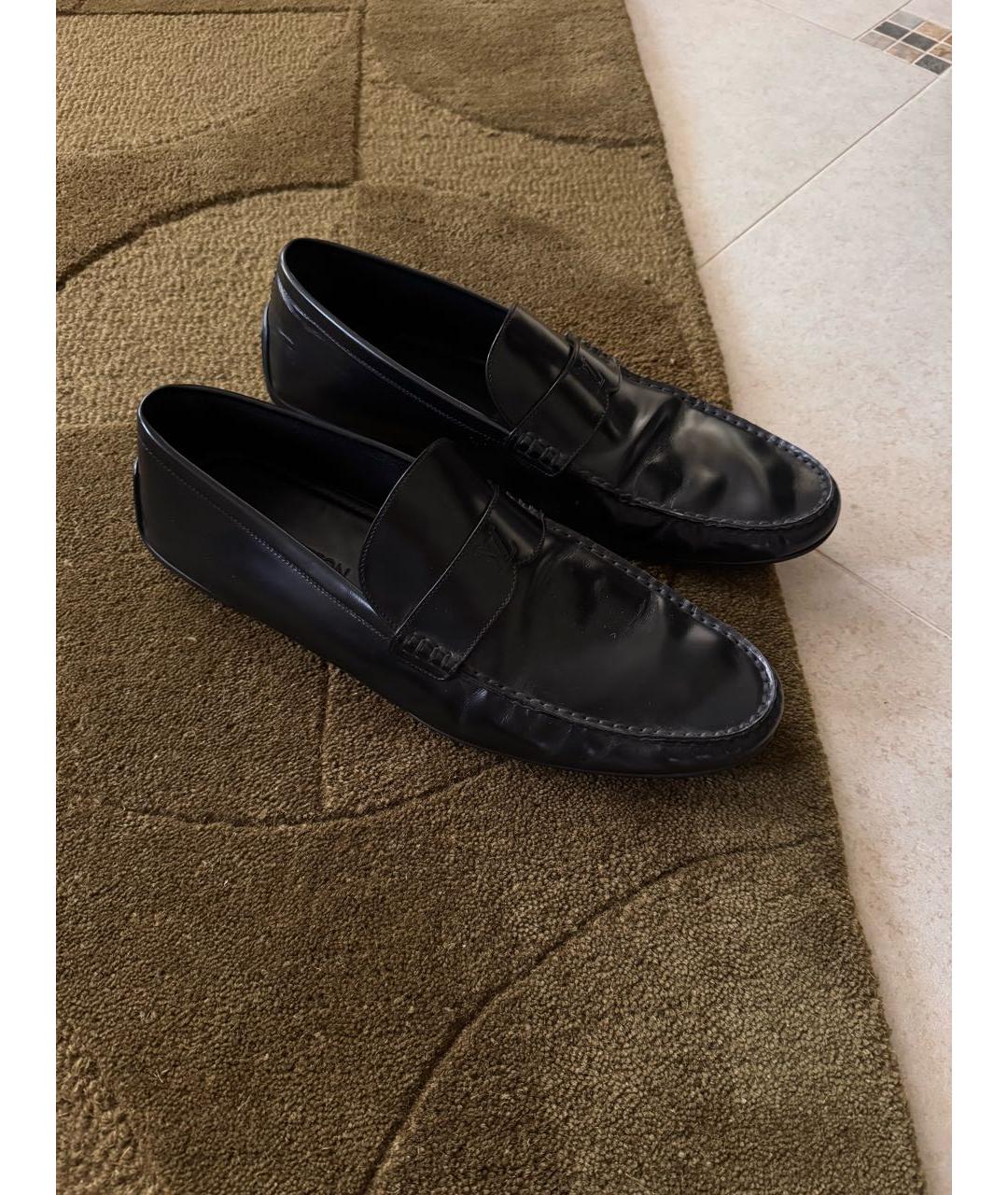 LOUIS VUITTON Черные кожаные лоферы, фото 8