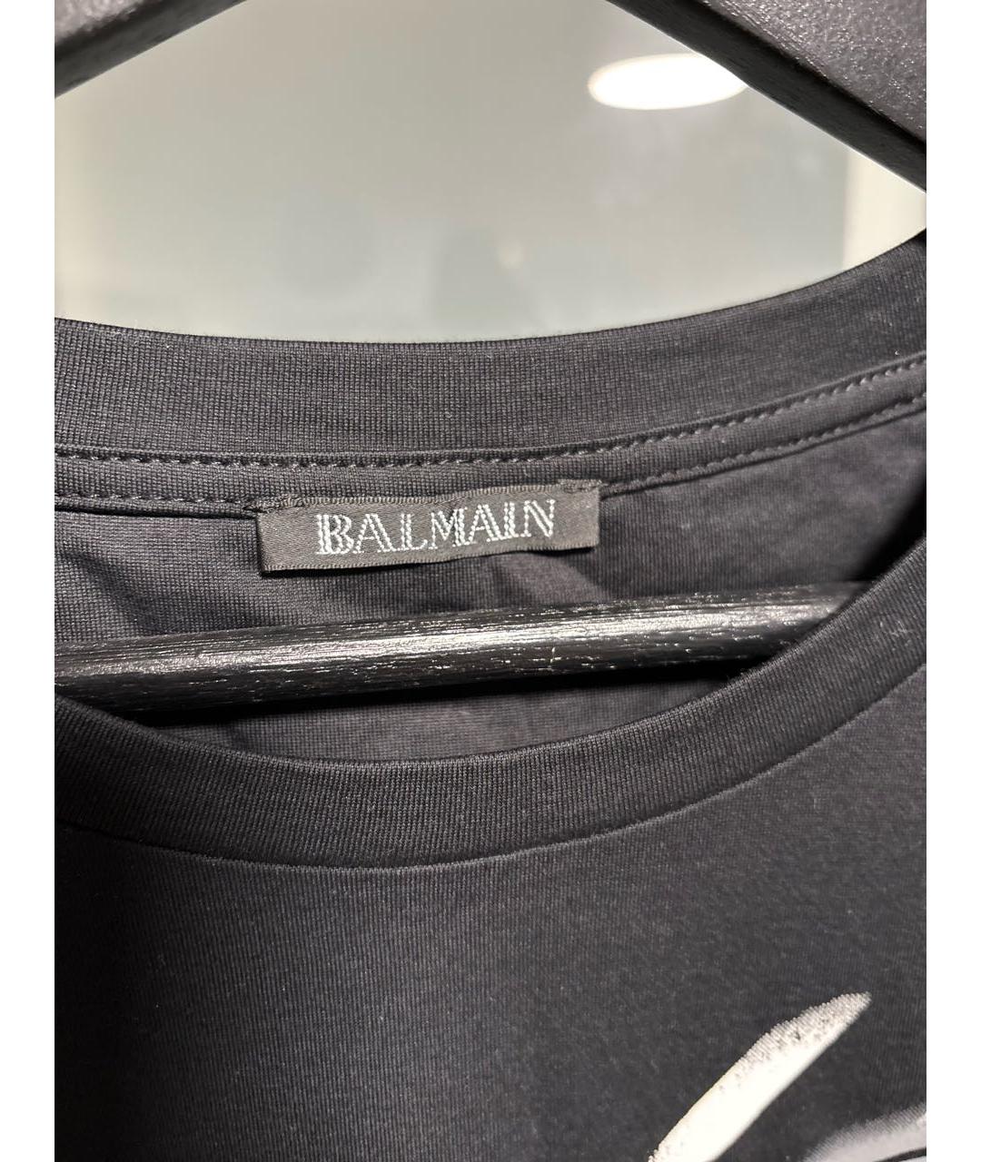 BALMAIN Черная хлопковая футболка, фото 3