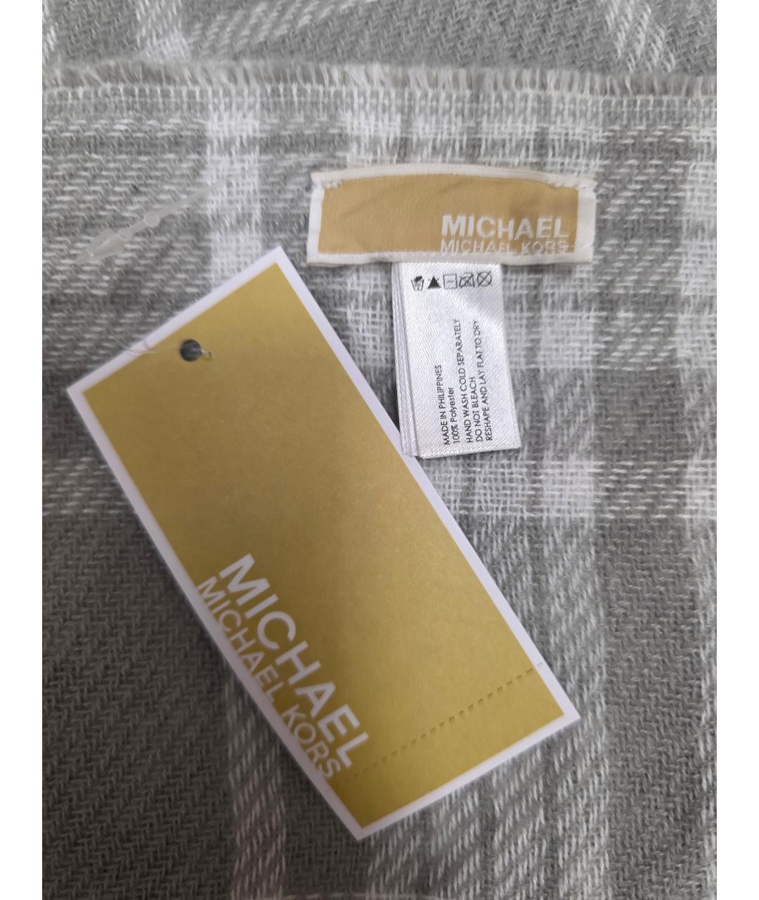 MICHAEL KORS Серый шарф, фото 4