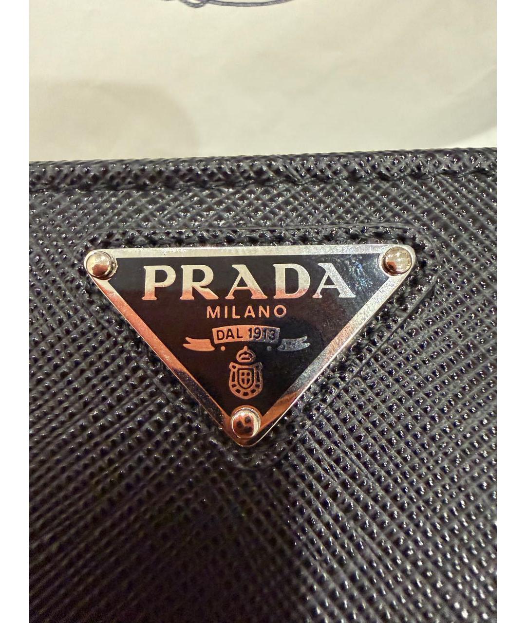 PRADA Черный кожаный кошелек, фото 7