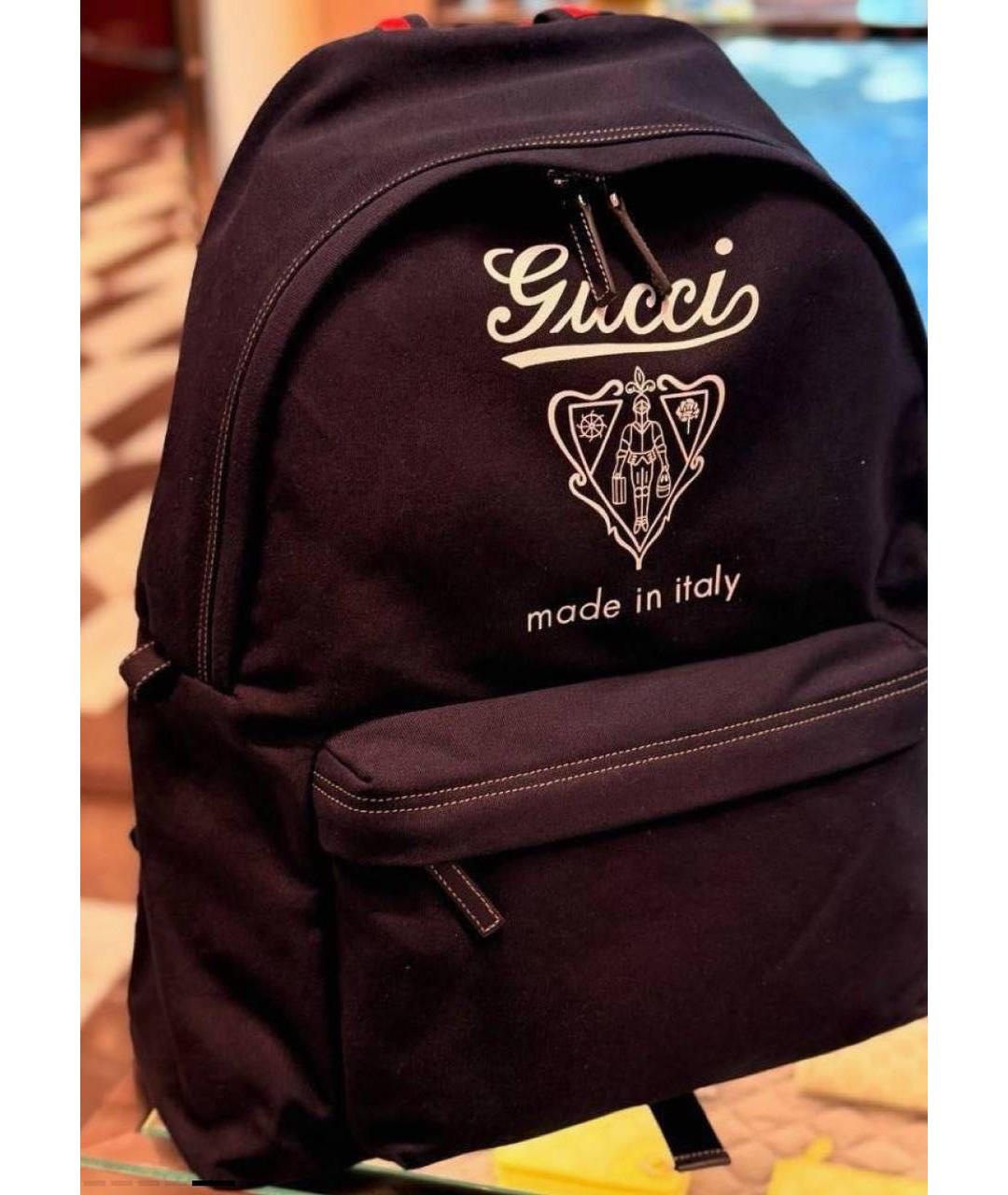 GUCCI Темно-синий рюкзак из канвы, фото 4