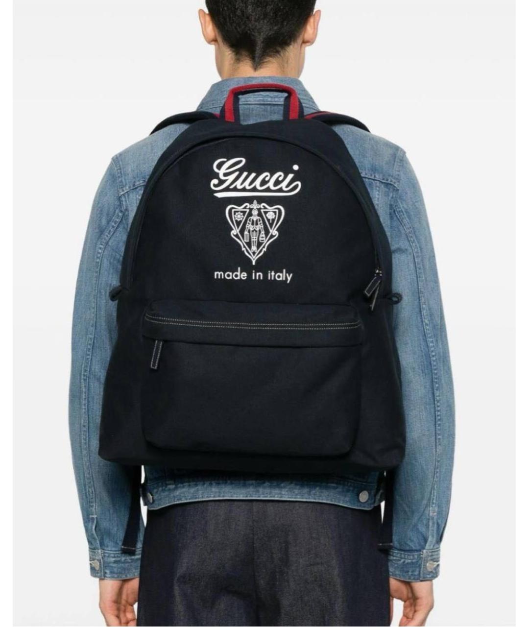 GUCCI Темно-синий рюкзак из канвы, фото 8