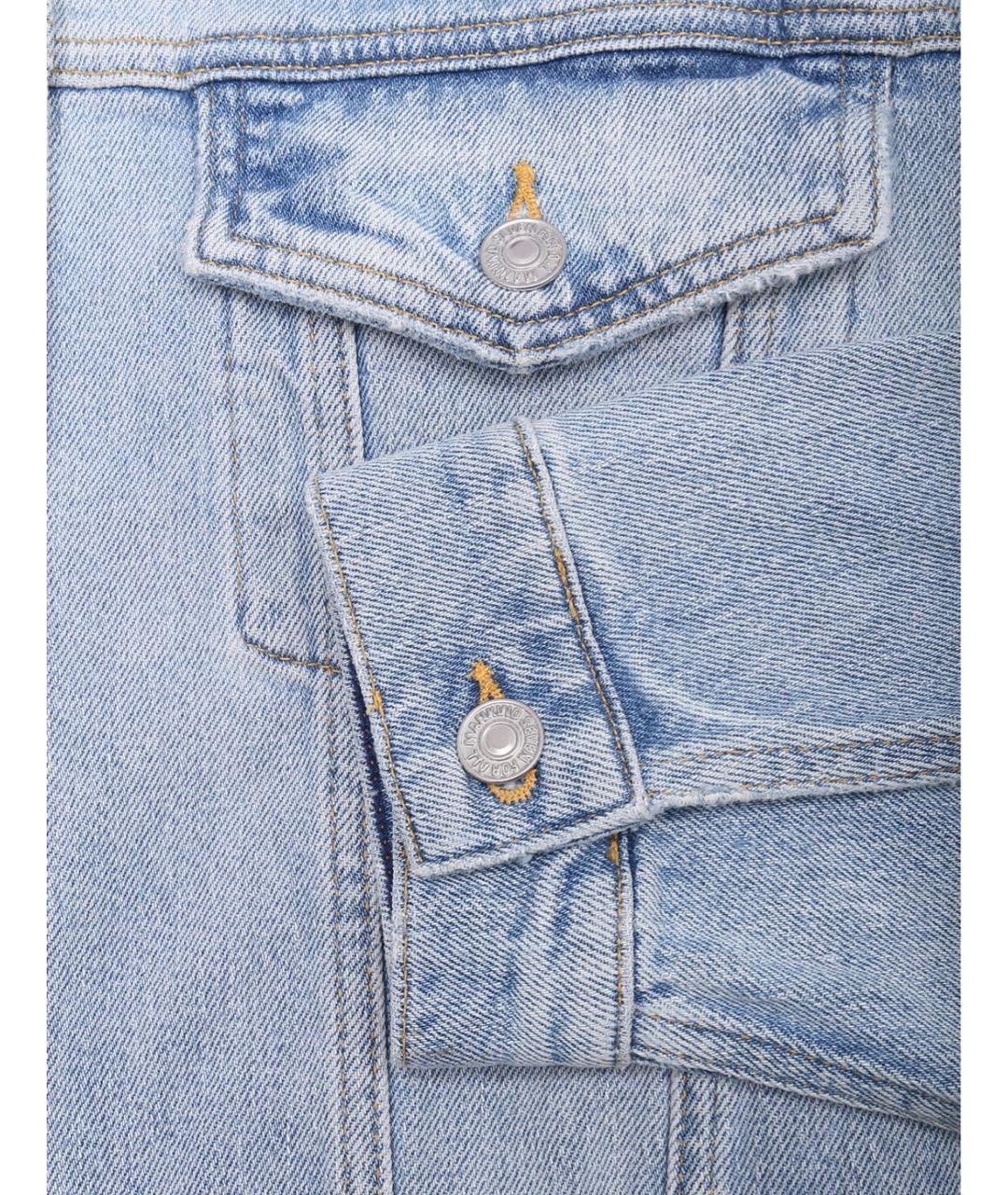 7 FOR ALL MANKIND Голубая хлопковая куртка, фото 6