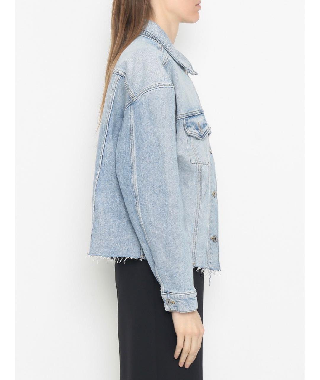7 FOR ALL MANKIND Голубая хлопковая куртка, фото 7