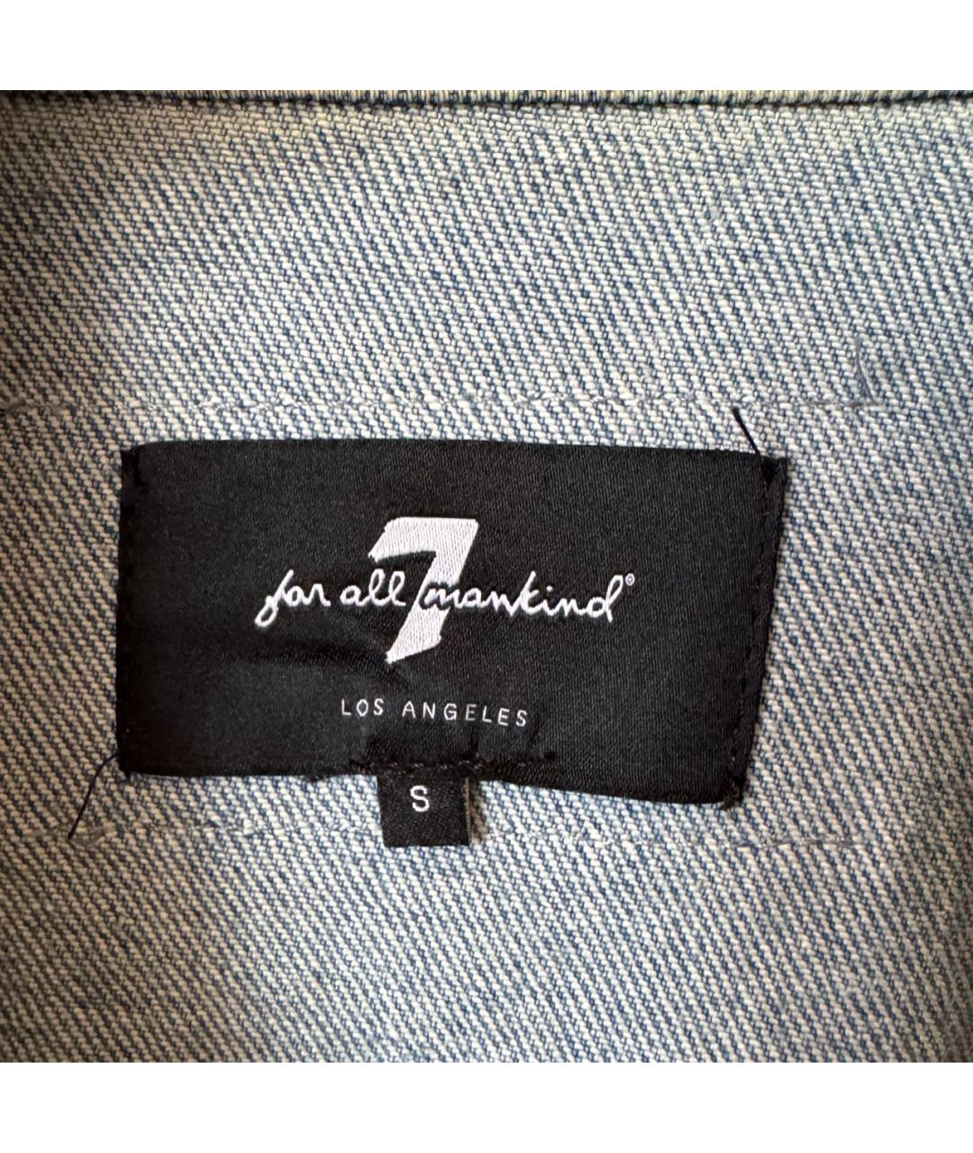 7 FOR ALL MANKIND Голубая хлопковая куртка, фото 3
