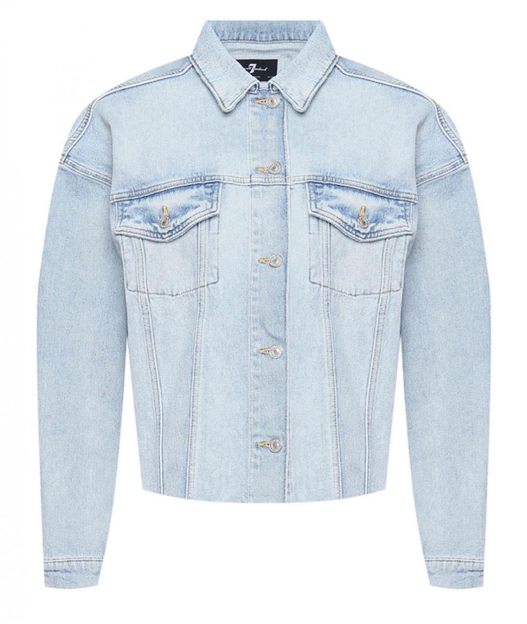 7 FOR ALL MANKIND Голубая хлопковая куртка, фото 1