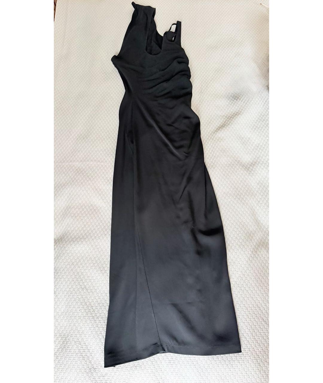 MUGLER Черное вискозное коктейльное платье, фото 8