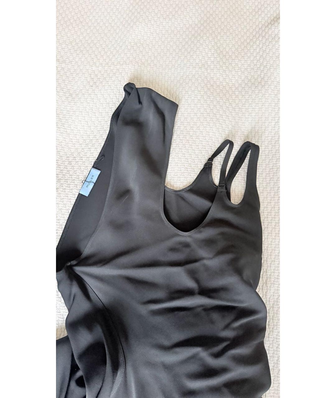 MUGLER Черное вискозное коктейльное платье, фото 3