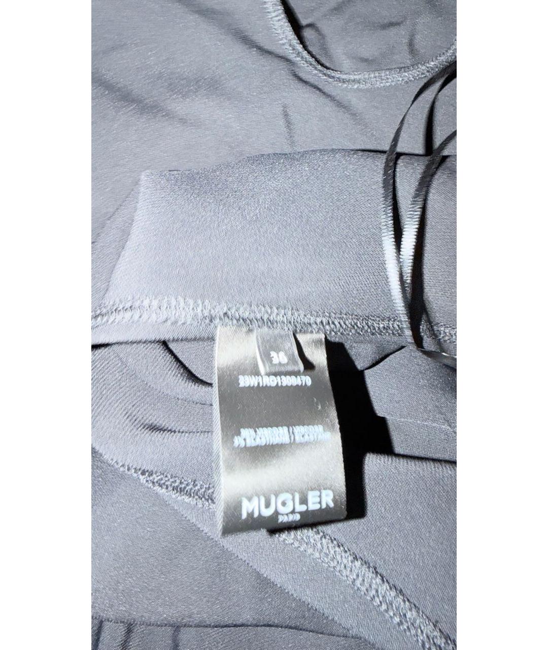 MUGLER Черное вискозное коктейльное платье, фото 5